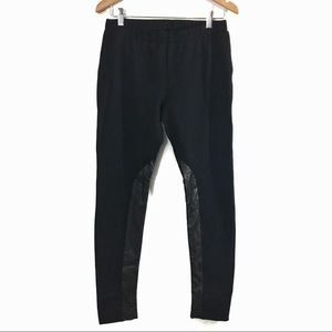 Drew Leather Trim Leggings Ponte Knit Black